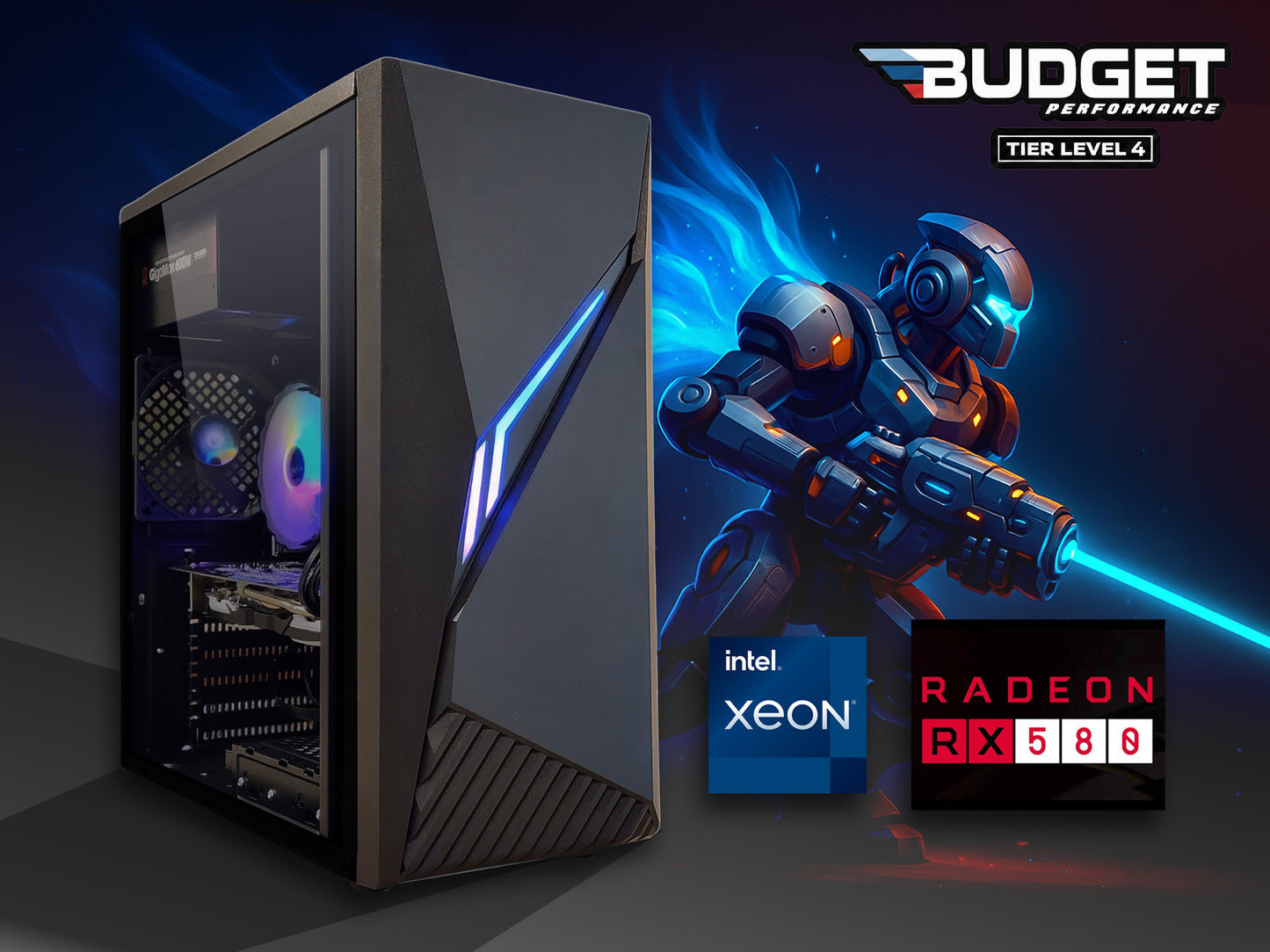 š® Budget Gaming PC | AMD Radeon RX 580 | Intel Xeon E5 8-Core | 16GB RAM | 256GB M.2 + 500GB | WIFI
