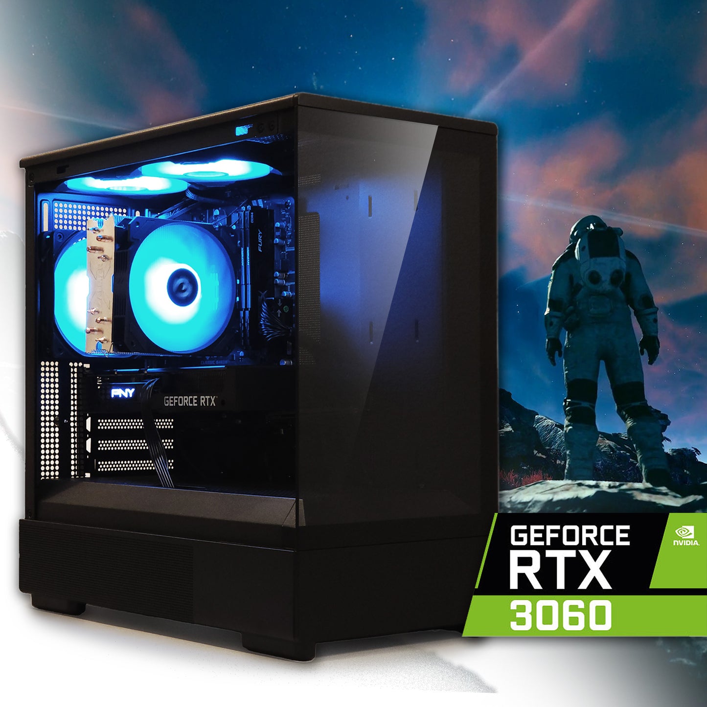 🛸 Gaming PC | GeForce RTX 3060 | Ryzen 5 5500 | 16GB RAM | 1TB NVME M.2 SSD | WIFI | Win 11 Pro