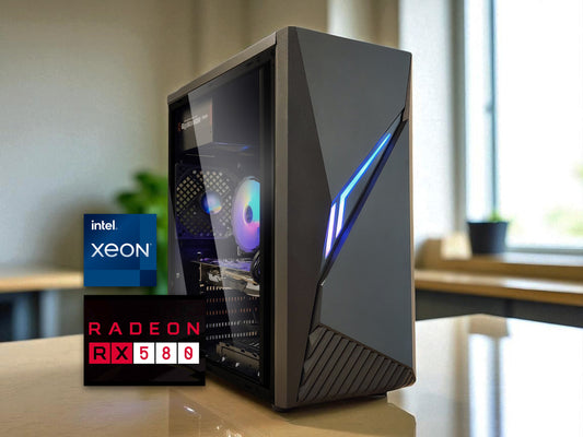 🎮 Budget Gaming PC | AMD Radeon RX 580 | Intel Xeon E5 8-Core | 16GB RAM | 256GB M.2 + 500GB | WIFI